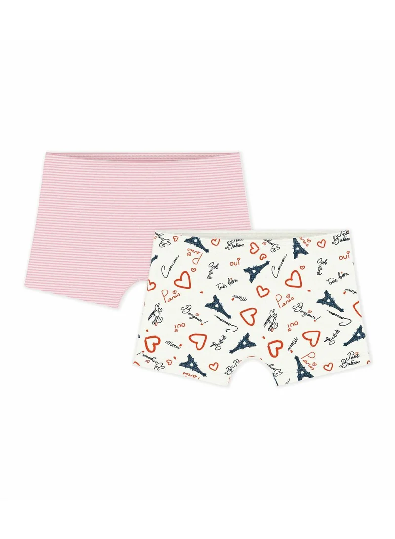 Petit Bateau Pack of children's long Paris print cotton shorties